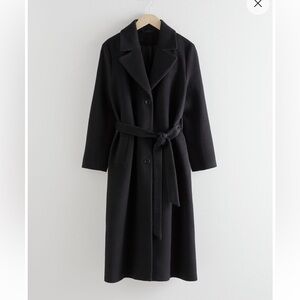 NWOT &otherstories single breasted belted wool and alpaca blend coat